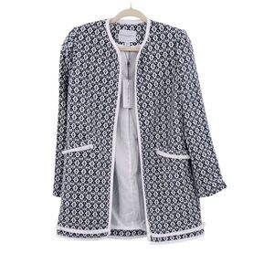 NWT Carolina Belle Jacket Coat Knit Blue White